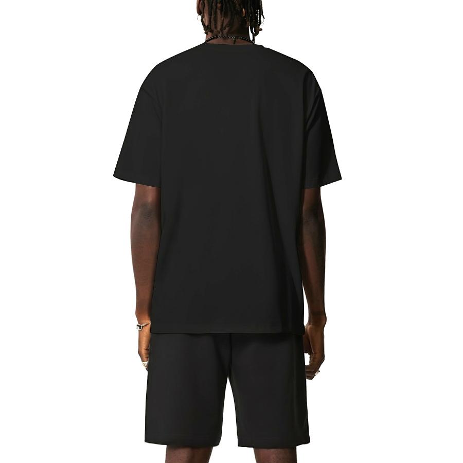 黒無地 シンプル 半袖セットアップ ジャージ 036 Tシャツ+ハーフパンツ