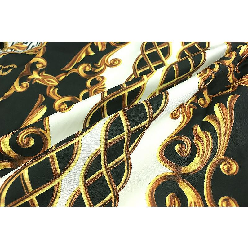 バロック柄長袖シャツ 黒 109 ドレスシャツ Yシャツ 柄シャツ スーツ