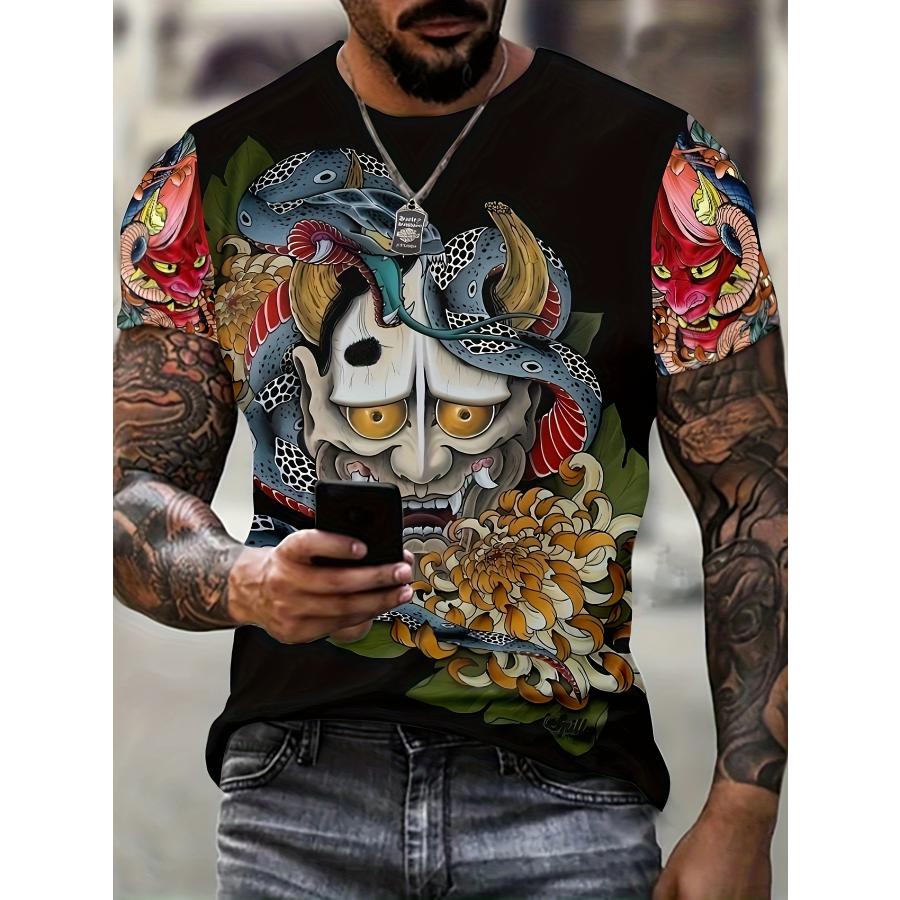 夏物 ド派手 プリント 半袖Tシャツ 121 柄シャツ ストリート ダンス