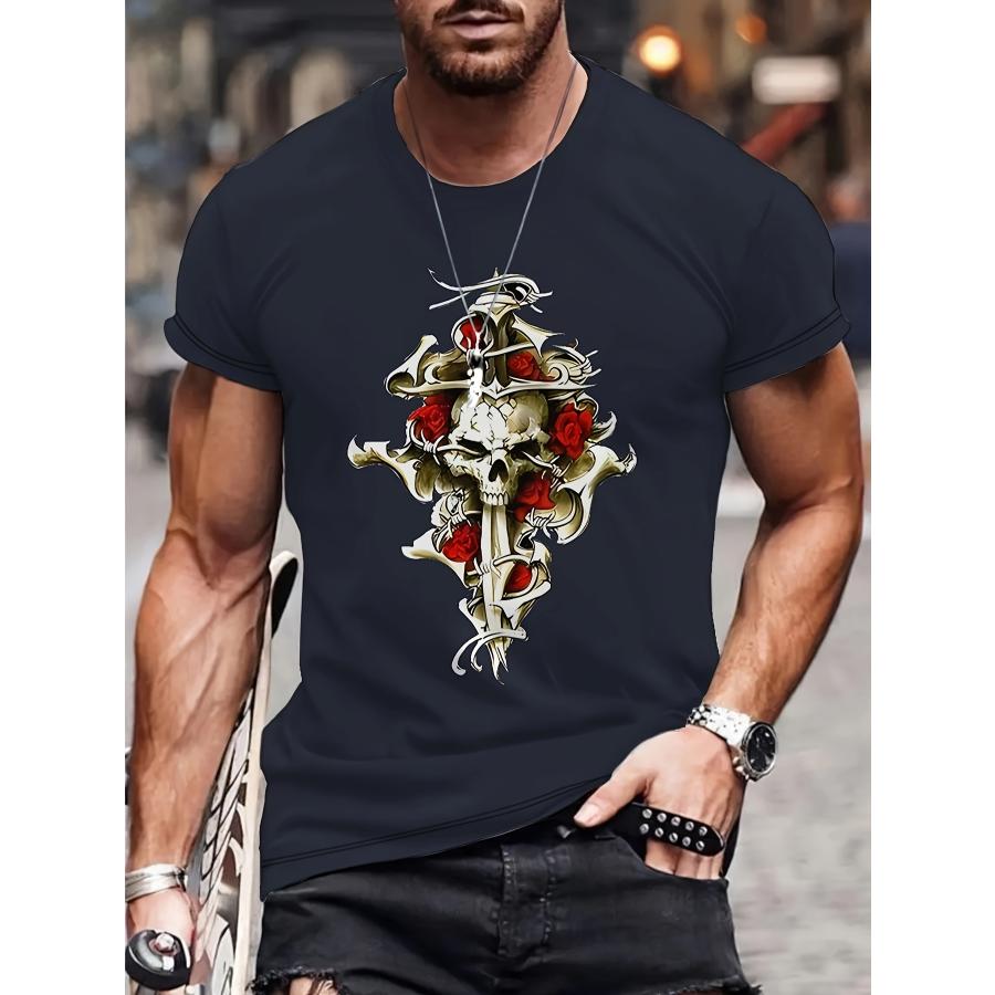 夏物 ド派手 プリント 半袖Tシャツ 196 柄シャツ ストリート ダンス