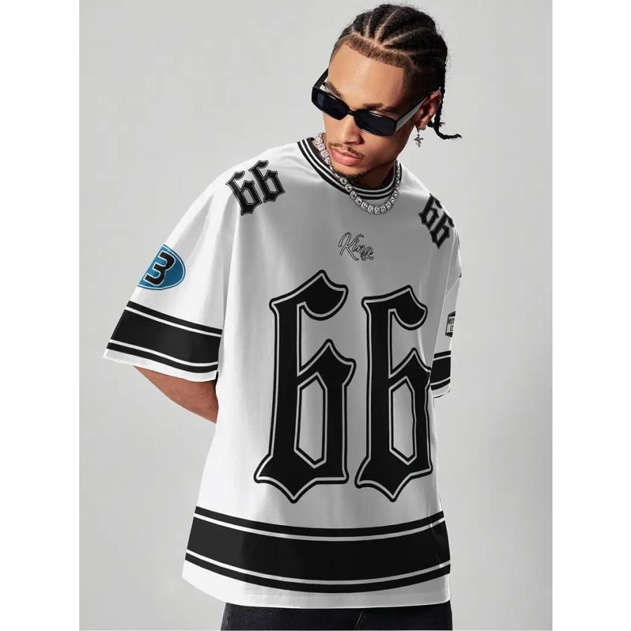 HIPHOP プリント 半袖Tシャツ 285 黒 派手 ストリート ダンス B系