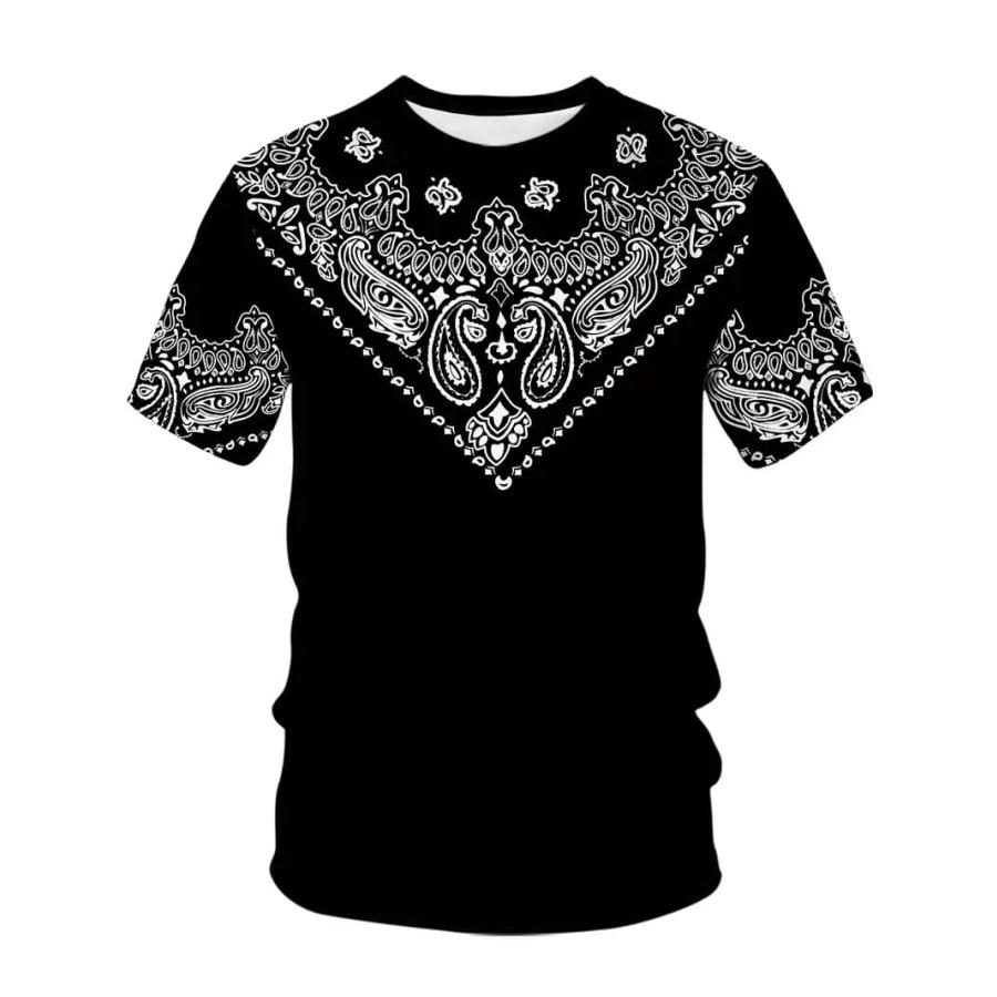 HIPHOP プリント 半袖Tシャツ 307 黒 派手 ストリート ダンス B系