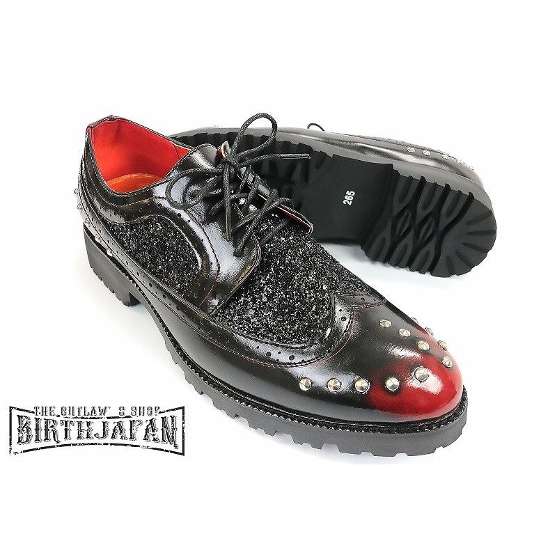 ポイント10倍 ラメ スタッズ ドレスシューズ 厚底 赤 靴 メンズ シューズ ファッション オラオラ系 悪羅 Hiphop B系 お兄系 メンナク ホスト 派手 112 Shoes Tbc 112red バースジャパン 通販 Yahoo ショッピング