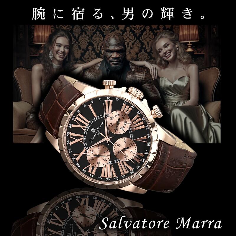 1年間保証付 サルバトーレマーラ Salvatore Marra クォーツ式 腕時計