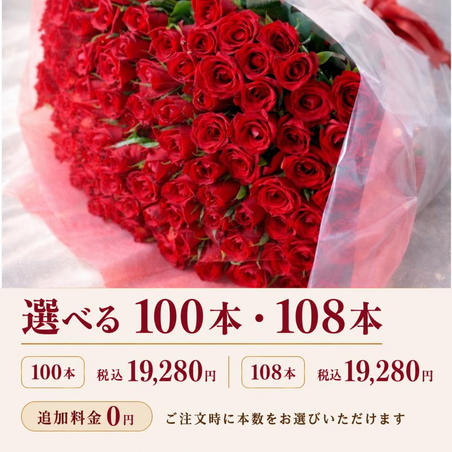 【爆買Ｐ10倍】バラ 花束 100本 108本 追加料金なし プロポーズ バラの花束 生花 赤 ピンク ミックス 誕生日 結婚記念日 お祝い ギフト 送料無料 |  | 01