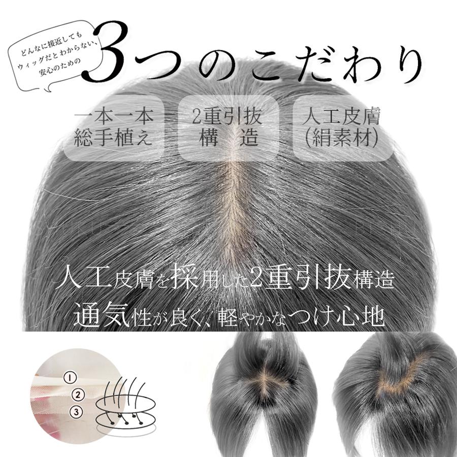 部分ウィッグ グレイヘア グレーヘア 自然 高品質 25cm 人毛 部分ウィッグ グレイヘア グレーヘア 自然 高品質 25cm 人毛