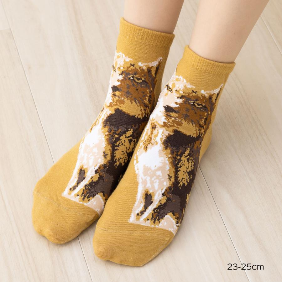 アニマル チベットスナギツネ スニーカー丈ソックス 23-25cm