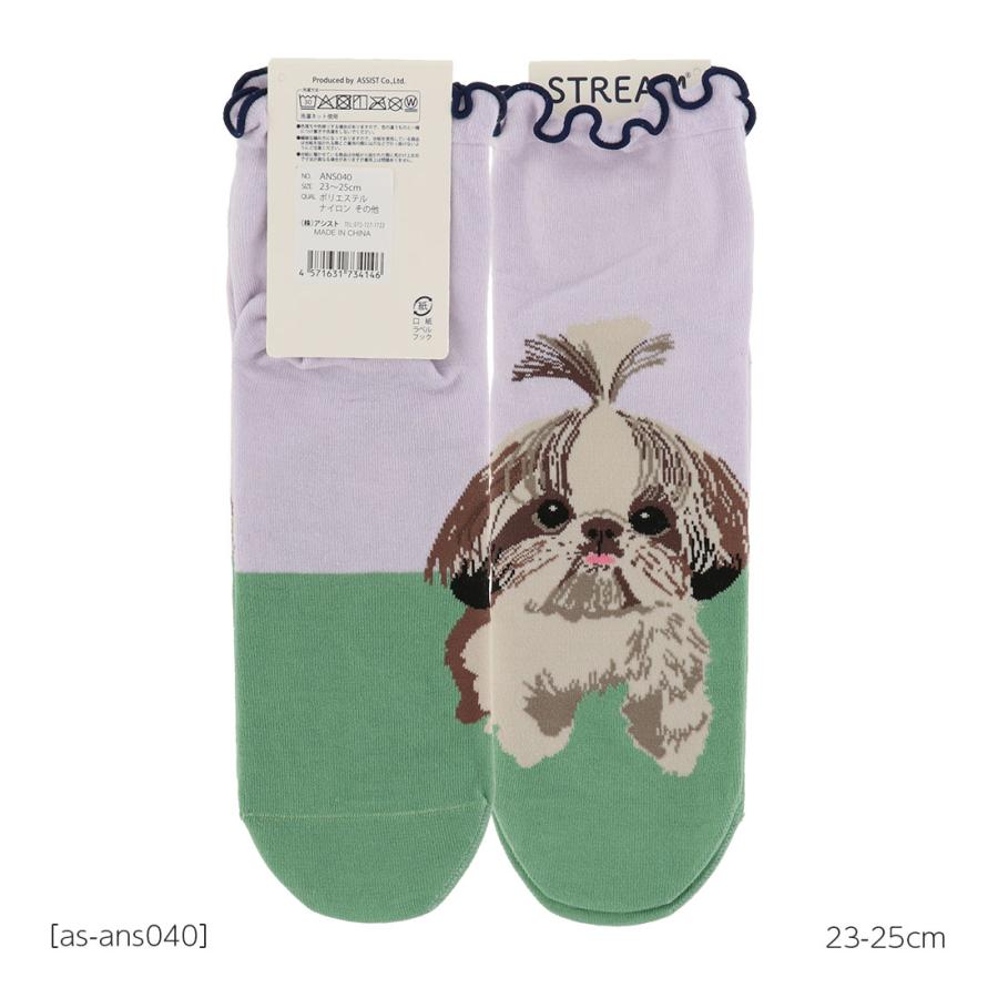 シーズー 犬柄 ロークルー丈ソックス 23-25cm レディース 靴下 動物 as