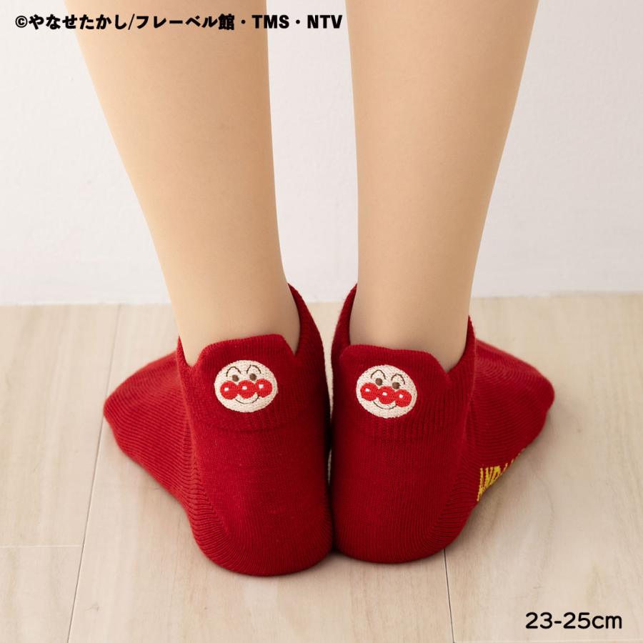 Fukuske（フクスケ） アンパンマン 後ろ刺繍 スニーカー丈ソックス 赤