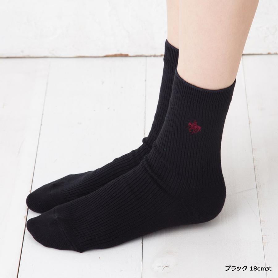 ブラック クルーソックス GUNZE（グンゼ） POLO BCS スクールソックス 18cm丈 (黒・白・紺)(21