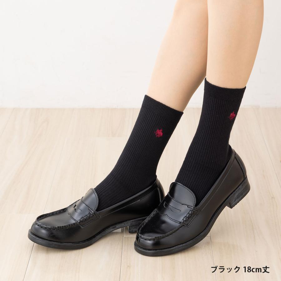 POLO BC スクールソックス 18cm丈 (黒・白・紺) (23-25cm) レディース