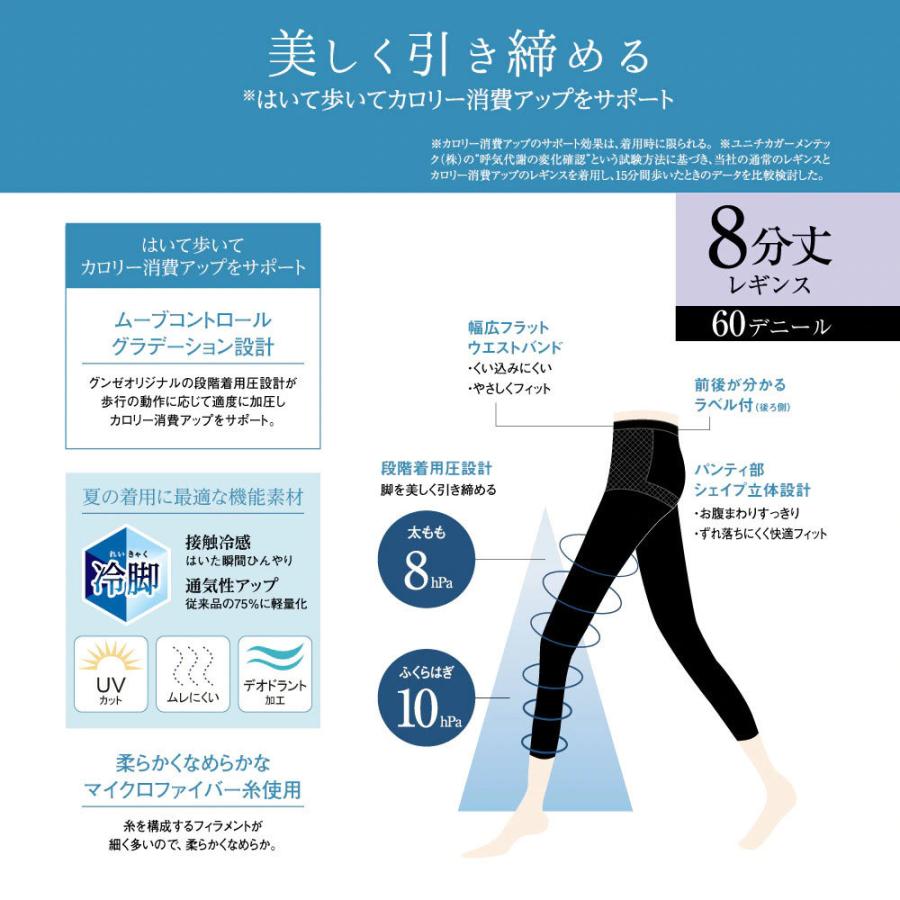 SABRINA(GUNZE) SABRINA 冷脚 シェイプレギンス 8分丈 着圧 60 SABRINA(GUNZE) SABRINA 冷脚 シェイプレギンス 8分丈 着圧 60