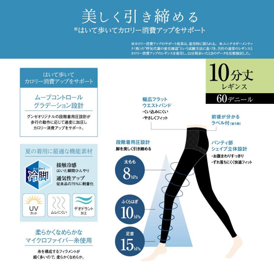SABRINA（GUNZE） SABRINA 冷脚 シェイプレギンス 10分丈 着圧 60