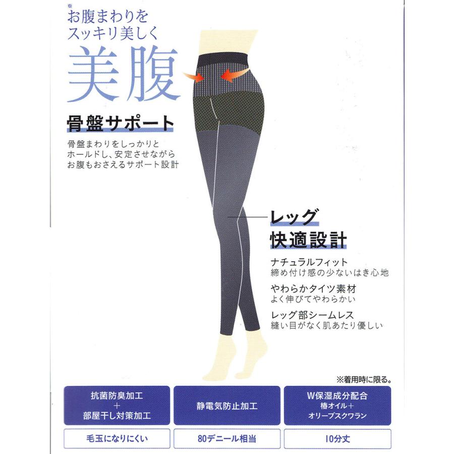 SABRINA（GUNZE） SABRINA はくだけ美腹 骨盤サポート 10分丈レギンス