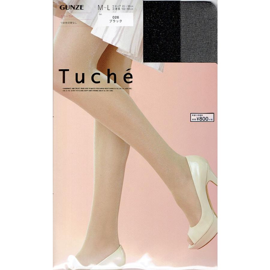 Tuche トゥシェ カラーラメ ストッキング (ブラック 黒・パール