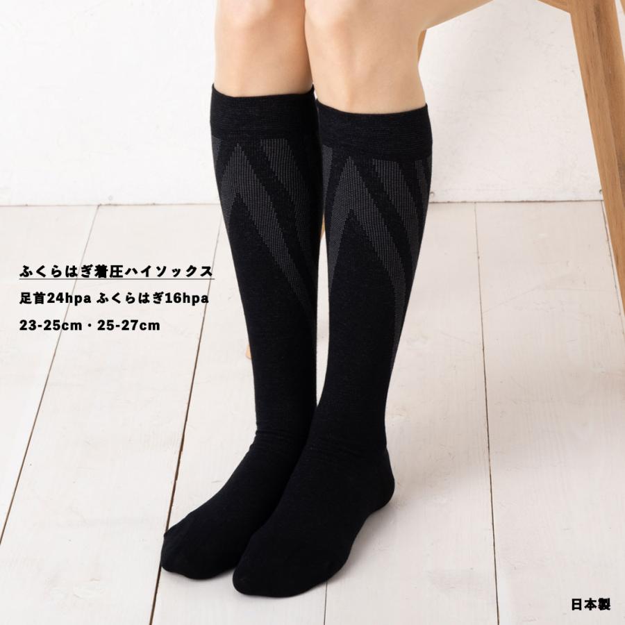 ifan ふくらはぎ着圧ハイソックス 綿素材 23-25cm・25-27cm 日本製