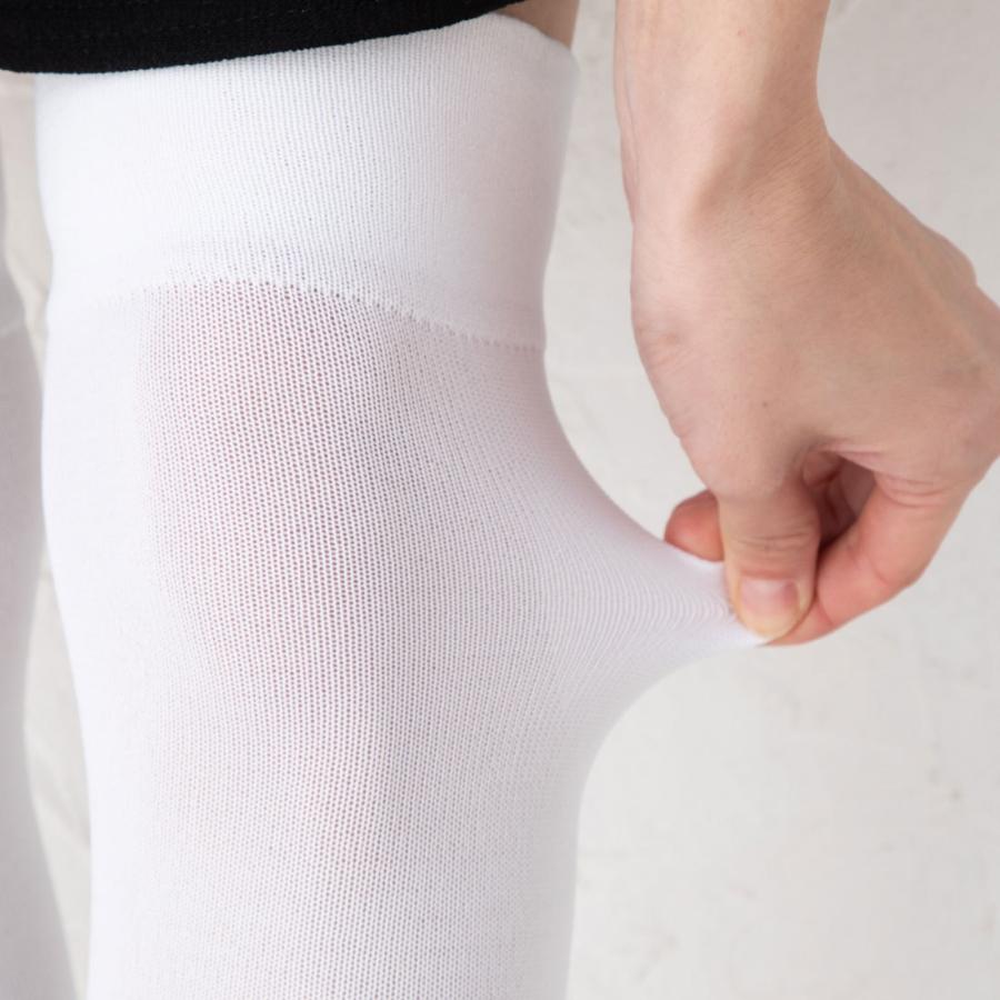 (白) 肉盛りしにくいニーハイソックス ホワイト 22-25cm ナイロン素材 ニーソ オーバーニー レディース|bisokuhanamai|05