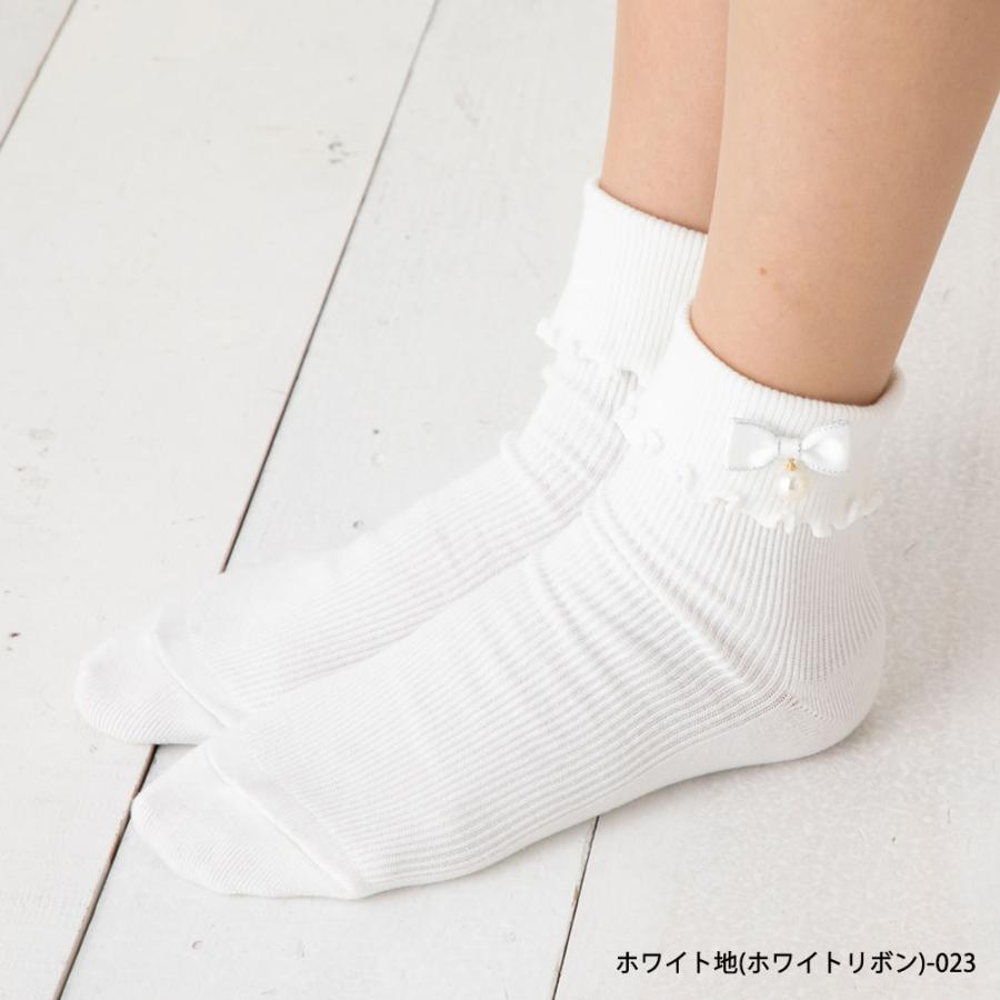 Point Me ラメリボン折り返しメローリブクルーソックス 白 黒 全6種 23