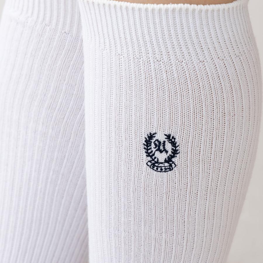 スクールソックス エンブレム ワンポイント刺繍 36cm丈 ネイビー