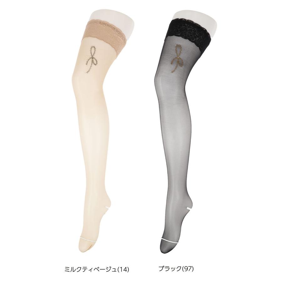 モア MORE ヴィクトリアンリボン ガーターストッキング レース付き