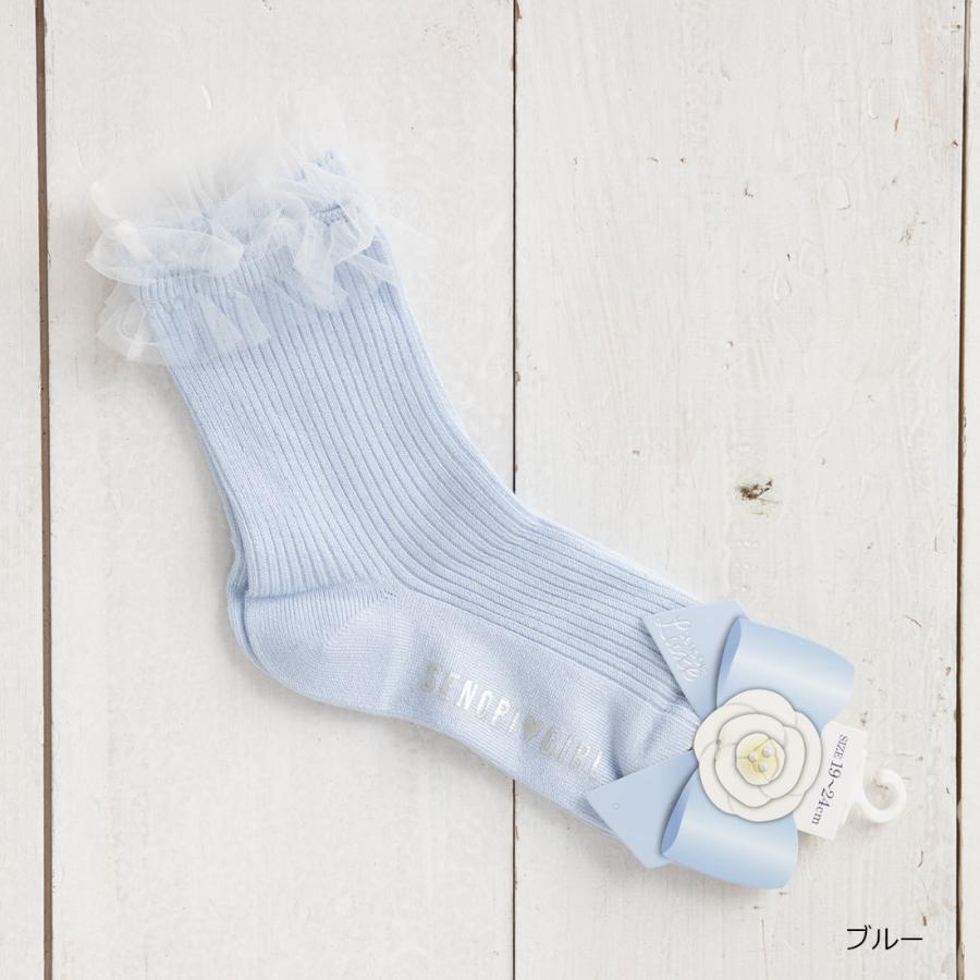助野（SUKENO） 【子供用】履き口フリル クルーソックス 19-24cm 全2色