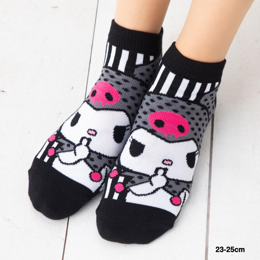 サンリオ クロミ ストライプ スニーカー丈ソックス 黒 23 25cm レディース 靴下 Sp Srsoc105j レッグウェア専門店 美足花舞 通販 Yahoo ショッピング