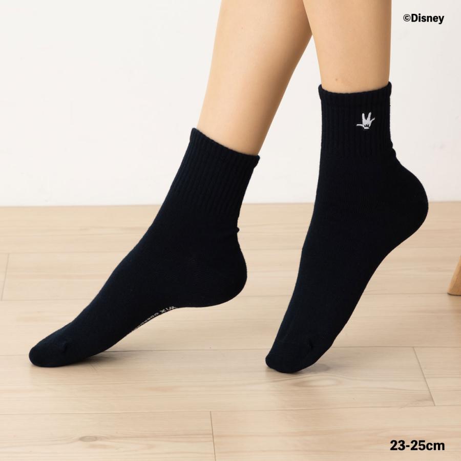 ディズニー　靴下　23〜25センチ Amazon | Disney ミッキーマウス ロゴ 横向き柄 スニーカー丈ソックス