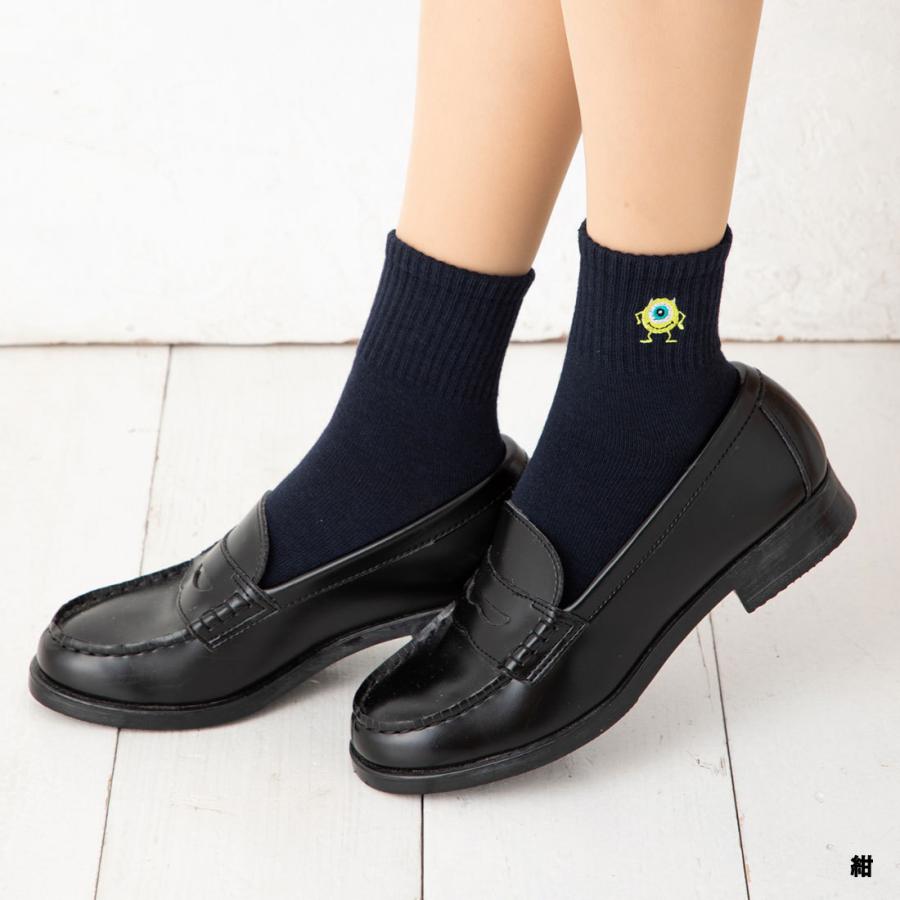 マイク ワンポイント刺繍 14cm丈 紺 白 黒 23 25cm スクールソックス ディズニー レディース モンスターズインク 靴下 クルーソックス Wi Dgl 77 3018 レッグウェア専門店 美足花舞 通販 Yahoo ショッピング