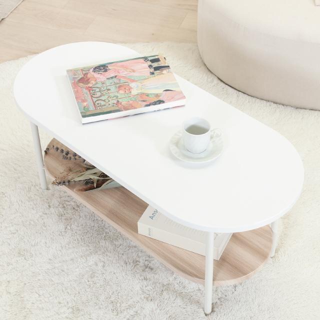 Chamill チャミル ティッシュ収納付テーブル 90cm 40cm MDF 棚 不二貿易_6