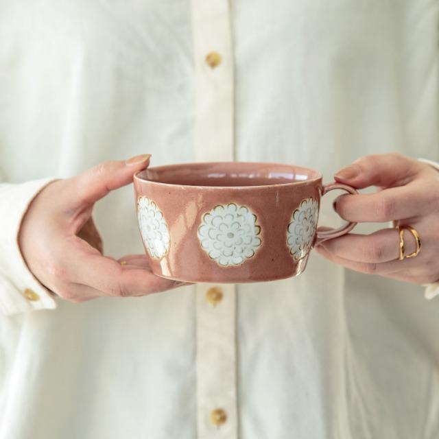 BISQUE スープマグ Pon Pon Dahlia ポンポンダリア 410ml レンジ対応