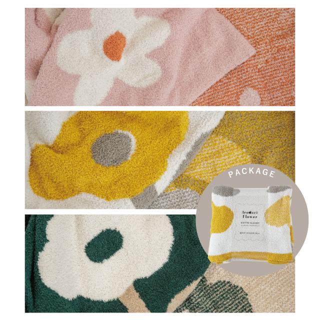 ニットブランケットL Irodori Flower イロドリフラワー 花柄