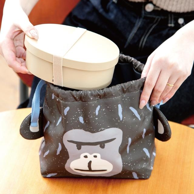 BISQUE ランチ巾着 momonga モモンガ ランチバッグ 保冷 保温 猫