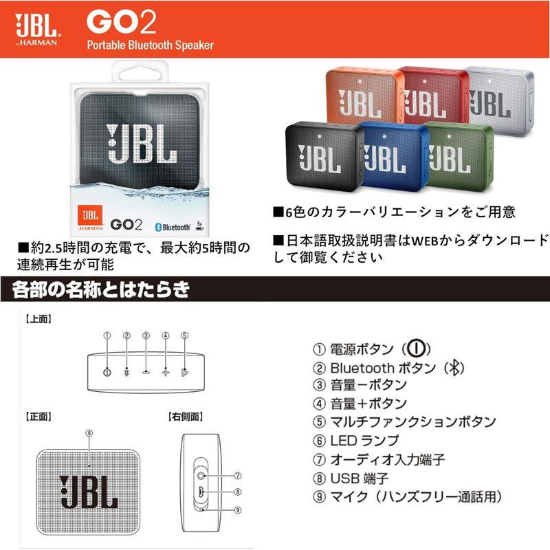 JBL GO2 Bluetoothスピーカー IPX7防水/ポータブル/パッシブラジエーター搭載 ブラック JBLGO2BLK 国内正規品｜bisuta｜03
