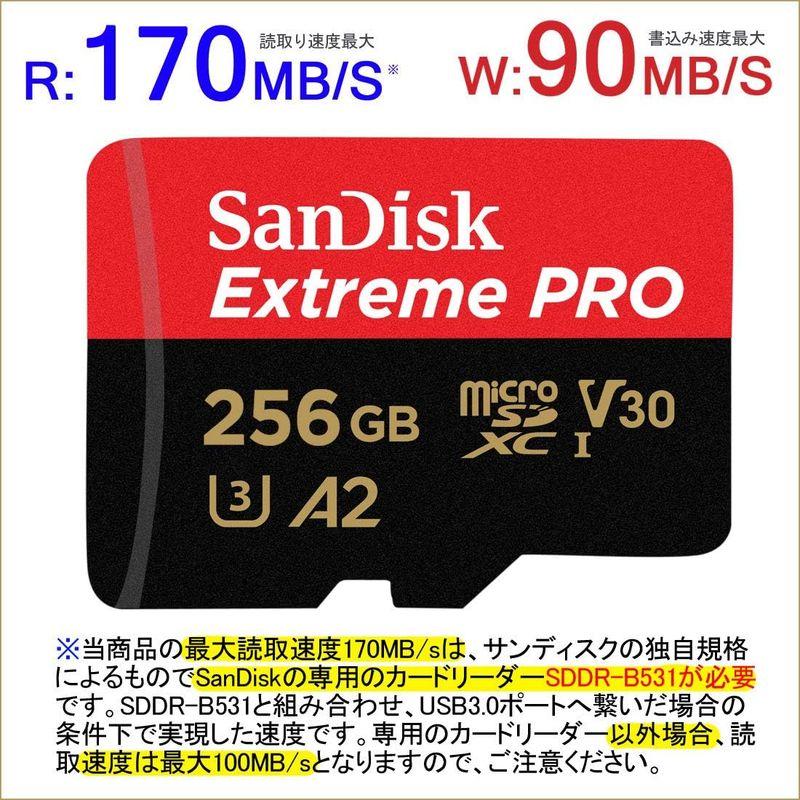 microSDXC 256GB SanDisk サンディスク Extreme PRO UHS-1 U3 V30 4K Ultra HD A2｜bisuta｜06