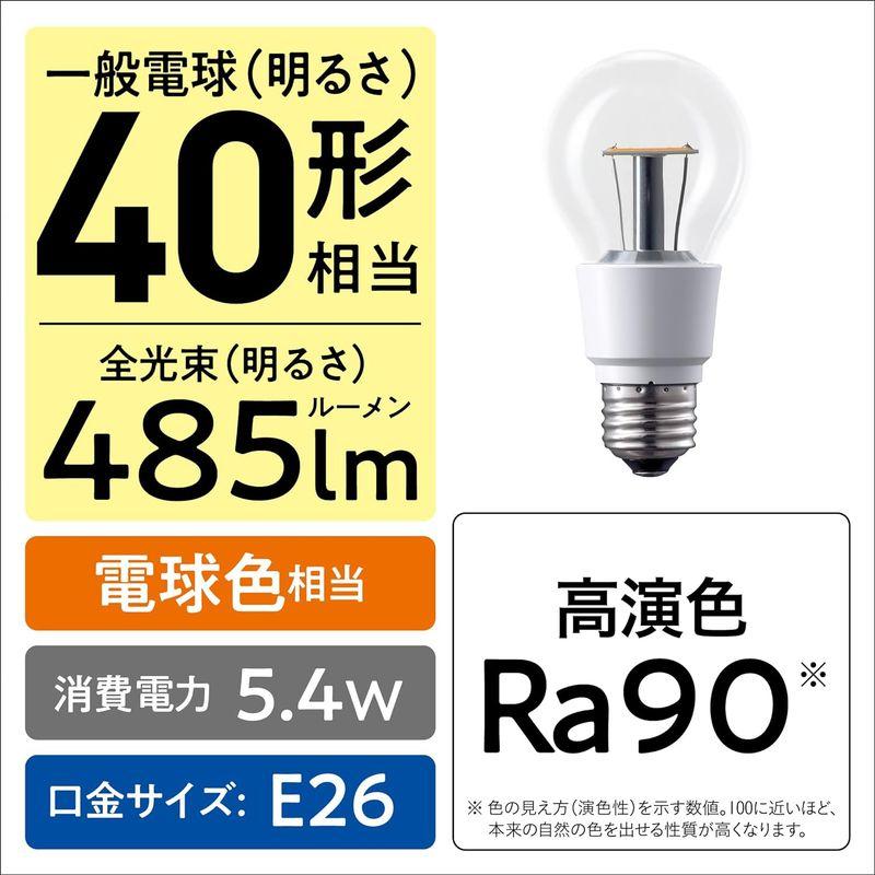 パナソニック LED電球 E26口金 電球40形相当 電球色相当(5.4W) 一般電球・クリアタイプ LDA5LCW｜bisuta｜04