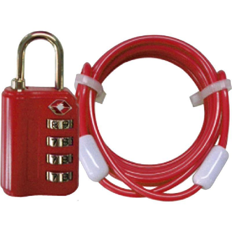 アメリカ安全運輸局認定 TSA 4ダイヤルロック 鍵 (1.8m ワイヤー 付き) レッド｜bisuta｜03