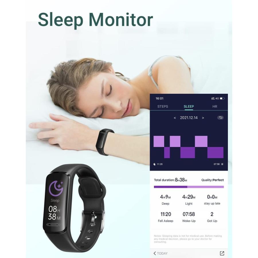 スマートウォッチ リストバンド型フィットネストラッカー活動量計歩数