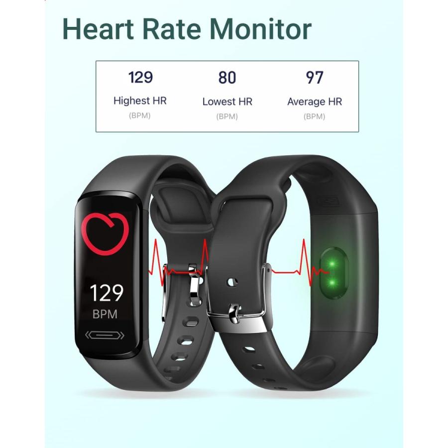 スマートウォッチ リストバンド型フィットネストラッカー活動量計歩数計心拍数睡眠モニタリング着信通知座りすぎ通知複数スポーツモードIP68防水