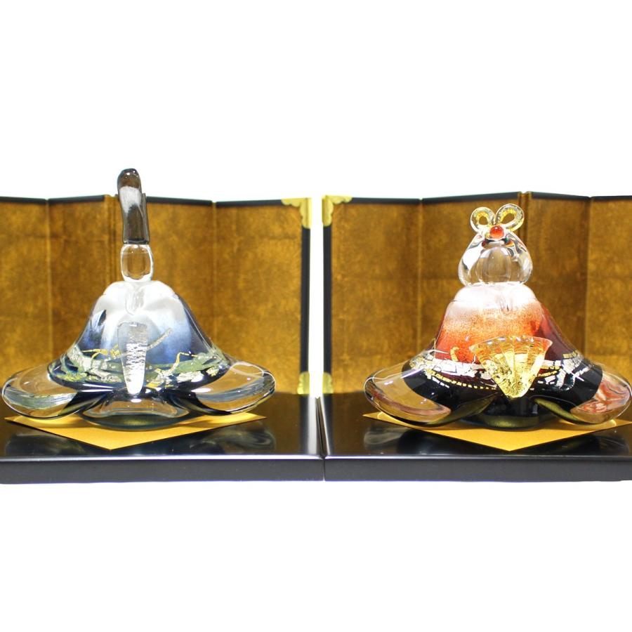 ガラスのお雛様 Glass Calico グラスキャリコ 富士雛 ハンドメイド ガラスアート 雛人形 ひな人形 おひなさま 桃の節句 オブジェ コンパクト Apaproduction Fr