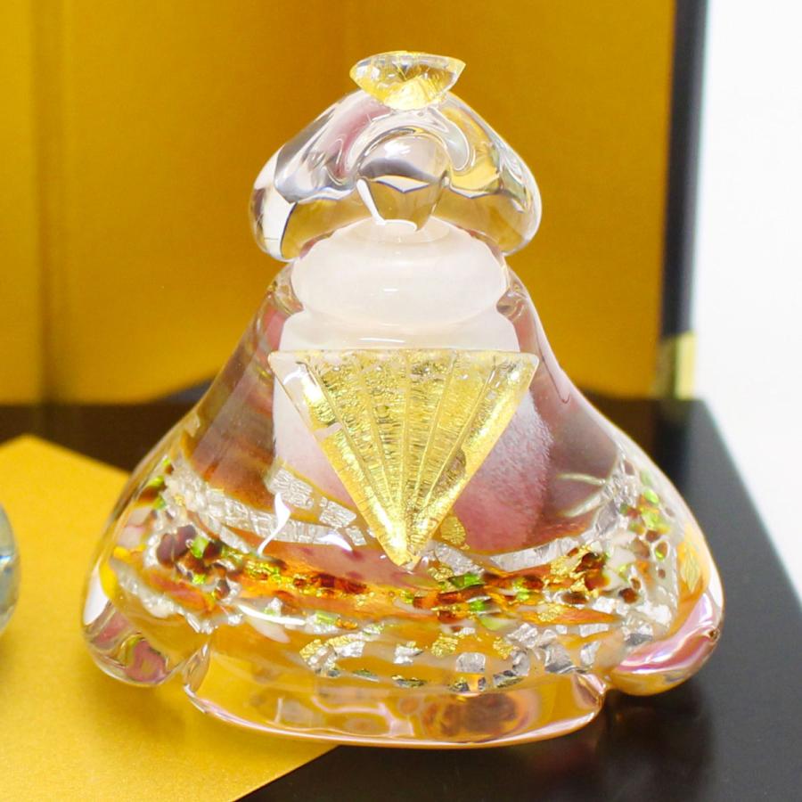 ガラスのお雛様 華雛 (はなびな) 雪洞 (ぼんぼり) 付き glass calico