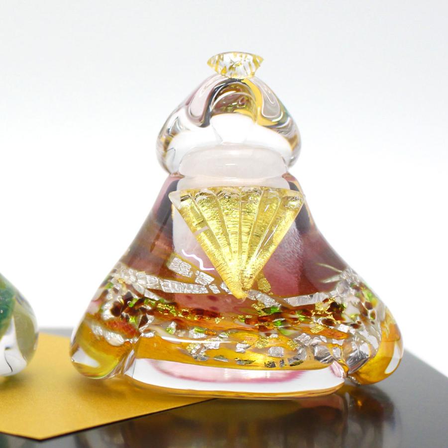 ガラスのお雛様 華雛 (はなびな) 雪洞 (ぼんぼり) 付き glass calico