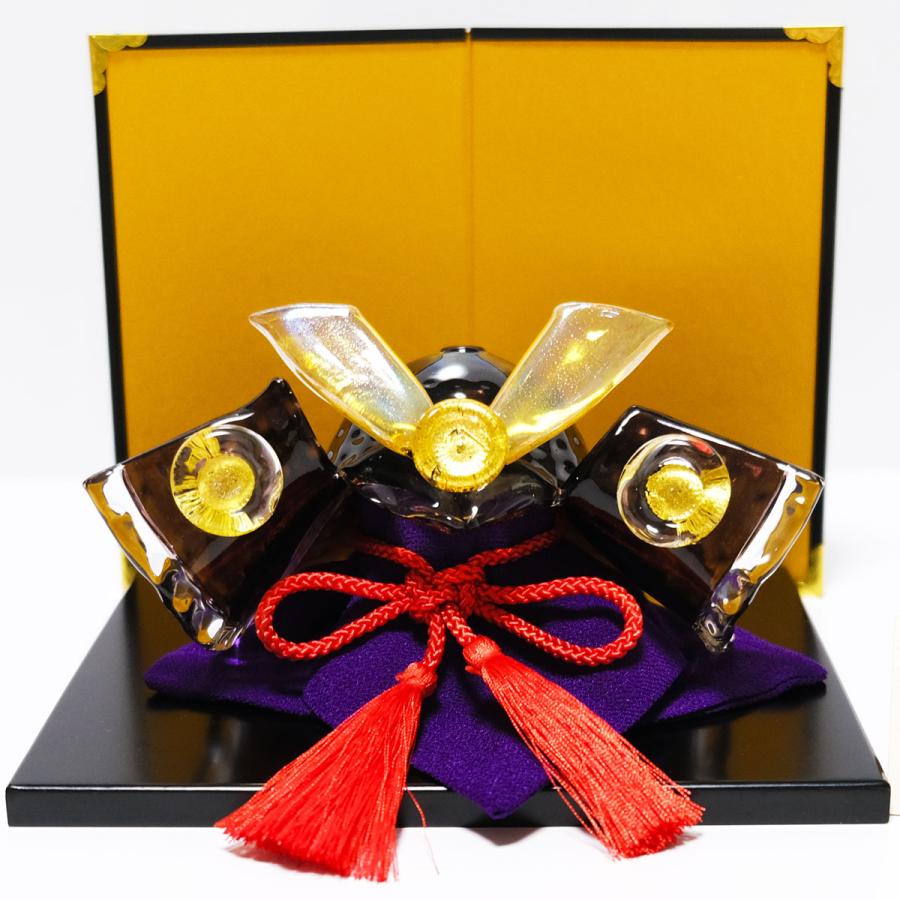 ガラスの兜（黒） glass calico グラスキャリコ ハンドメイド ガラス 
