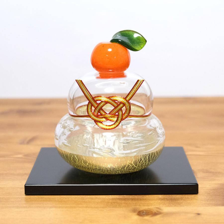 ガラスの鏡餅 大（L） glass calico グラスキャリコ ハンドメイド