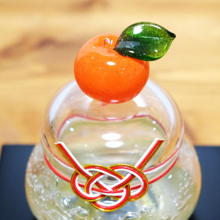 ガラスの鏡餅（M） glass calico グラスキャリコ ハンドメイド ガラス
