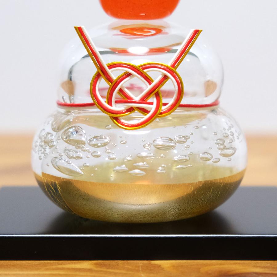 ガラスの鏡餅（M） glass calico グラスキャリコ ハンドメイド ガラス