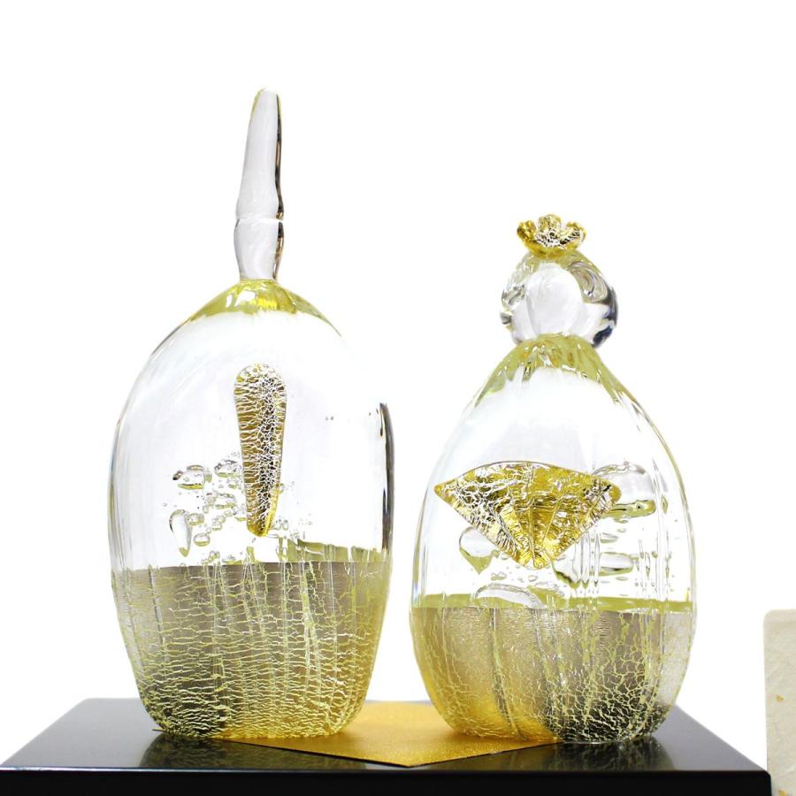 ガラスのお雛様 瑞穂雛 (みずほびな) 大 (L) glass calico グラス