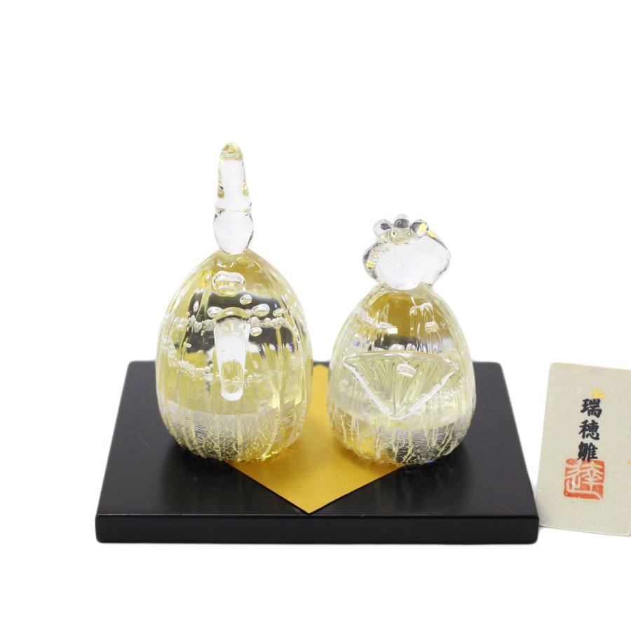 雛人形　ガラス　ハンドメイド　希少 ガラスのお雛様 瑞穂雛 (みずほびな) glass calico グラスキャリコ