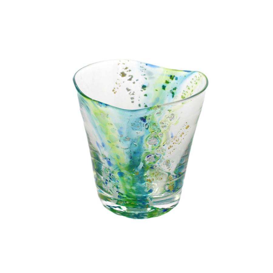 glass calico グラスキャリコ  ハンドメイド ガラス酒器 NISHIKI（ニシキ） ウイスキー 焼酎 ロックグラス 緑 おしゃれ｜bisyukiya｜02