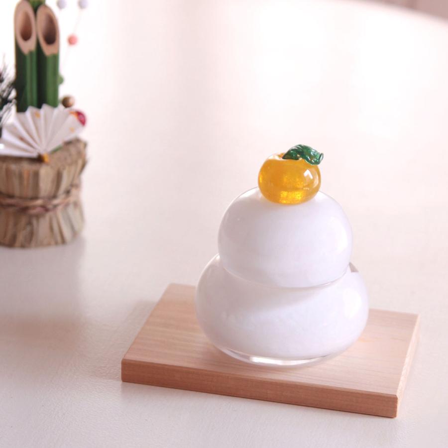 ガラスの鏡餅 小（無垢） FIORETTO フィオレット 高野仰 ハンドメイド