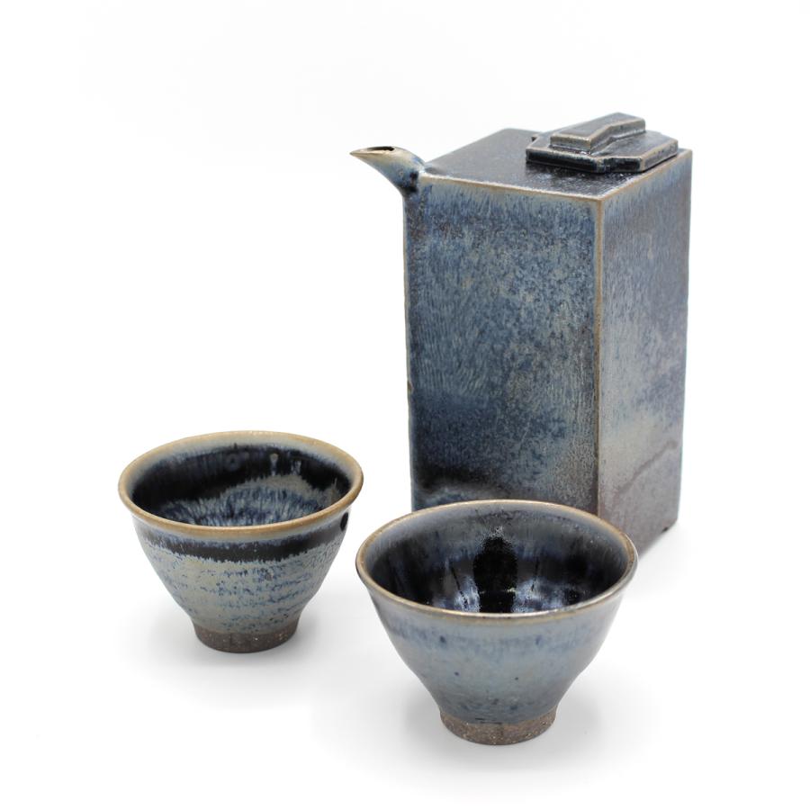 山下陶房 山下秀樹 銀化天目 角片口 (蓋付) (中・1.5合) 単品_2